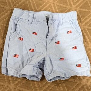 Janie and Jack Light Blue Shorts with Flag Design